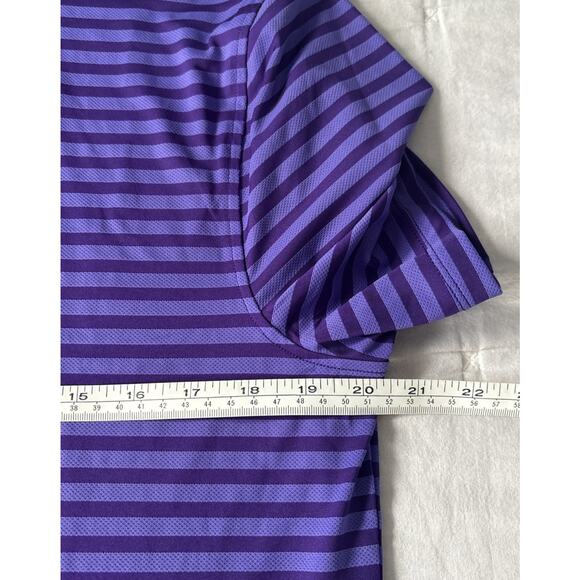 NWT G/FORE Golf Polo Shirt Mens Medium Purple Striped $110 Perforated Tech Jerse - Picture 6 of 10